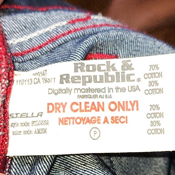 Rock & Republic Stella Dark Wash Low Rise Straight Leg Jeans Women's Size 29 - Picture 10 of 12